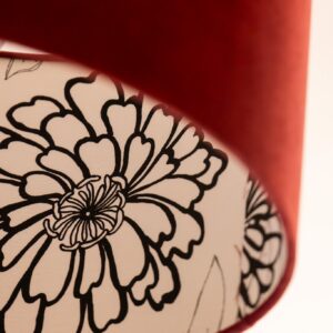 Black Cloves - Red Velvet Drum Lampshade