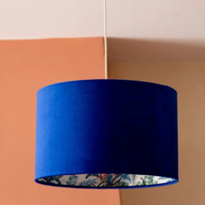 Mythical forest - Blue Velvet Drum Lampshade