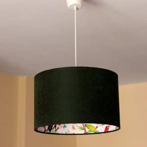 Toucan - Green Velvet Drum Lampshade