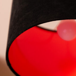Black Velvet - Red Light Drum Lampshade