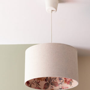 Linen Flowers of Romance Drum Lampshade