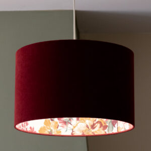 Velvet Vintage Flowers Drum Lampshade